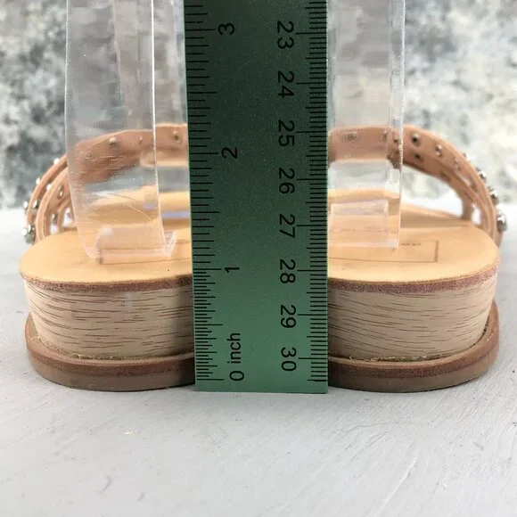 Dolce Vita Women's Size 9** Pinta Cafe Brown Studded Strappy Flats Sandals - Picture 7 of 11